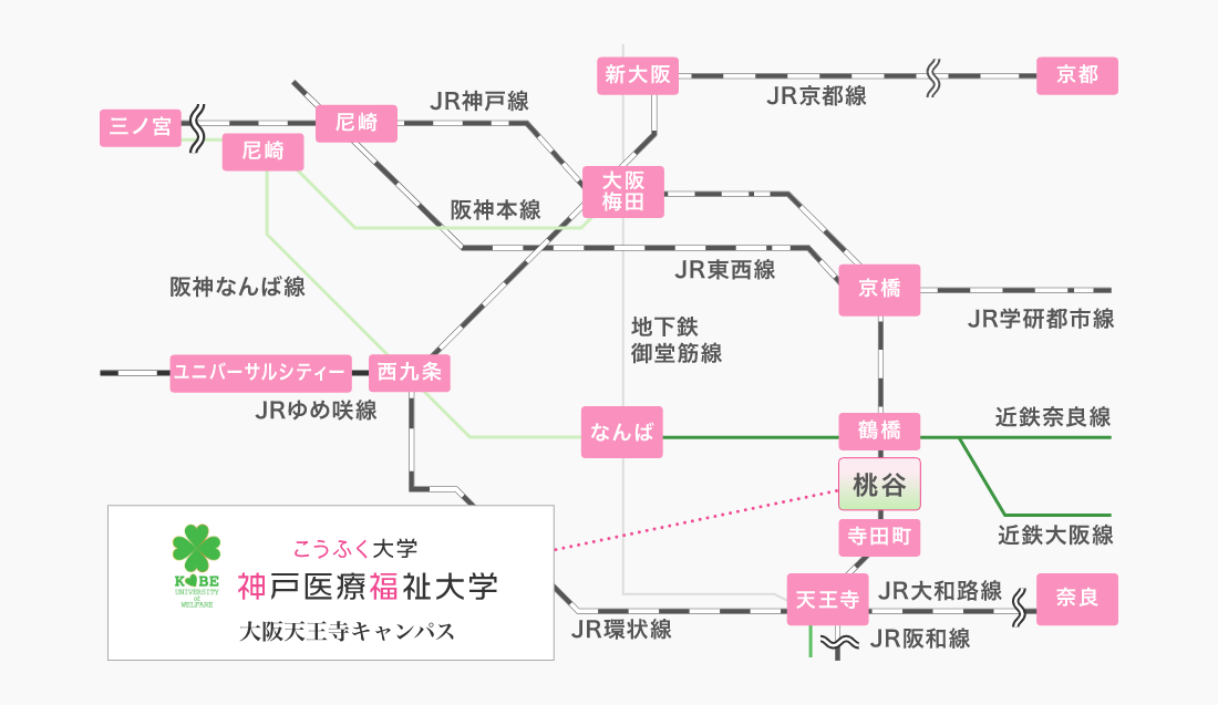 鉄道でのアクセスマップ